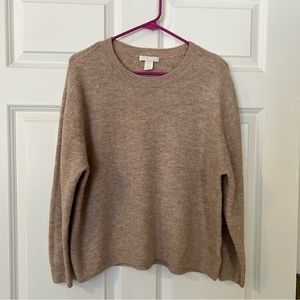 H&M Tan Marbled Crewneck Sweater